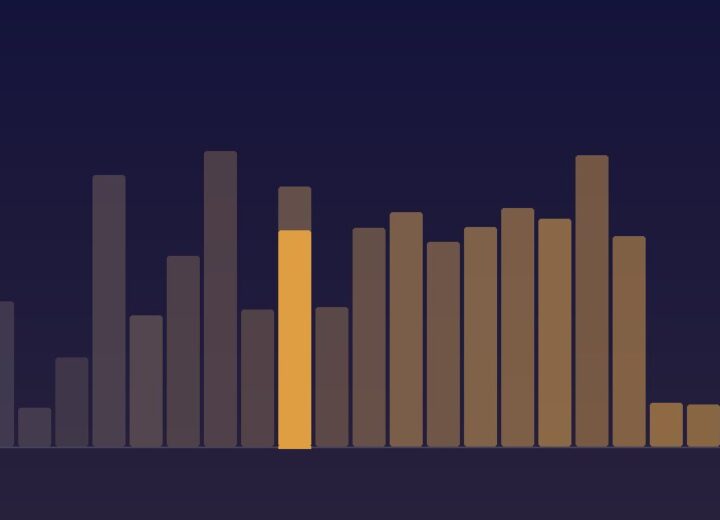 Abstract chart cover art for an article on seasonal demand for a local business