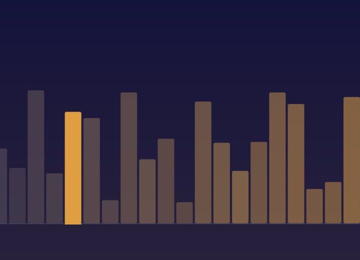 Abstract chart cover art for an article on a mid-year review of where the hours went