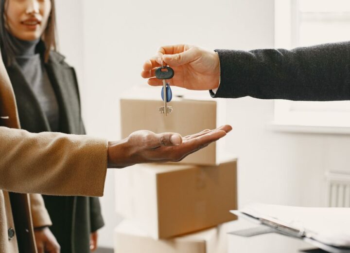Keys to a rental apartment on a table